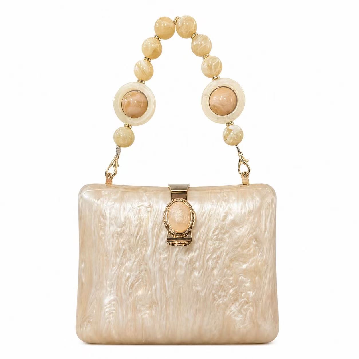 Womens Shell-beaded Evening Bag With A Pearlescent Finish photo 2