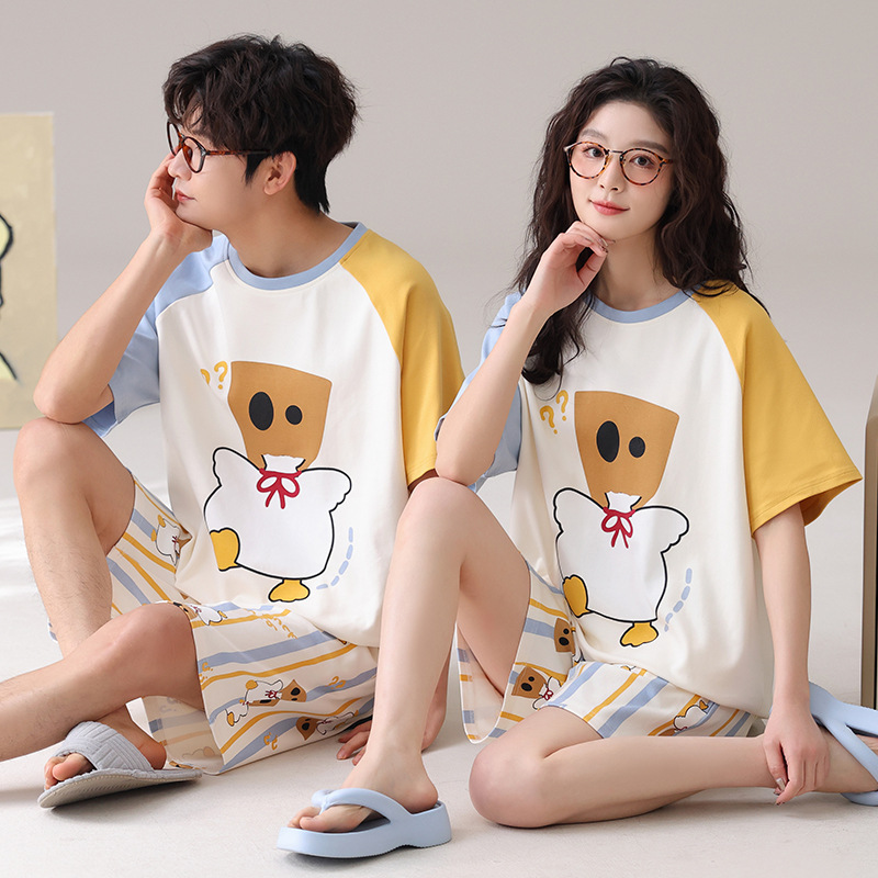 Outdoor Wear Loose Short-sleeved Shorts Couple Pajamas photo 8