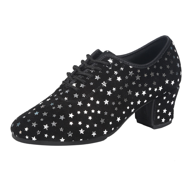 Outdoor Latin Dance Shoes With A Fabric Upper Star Design And Rubber Sole photo 3