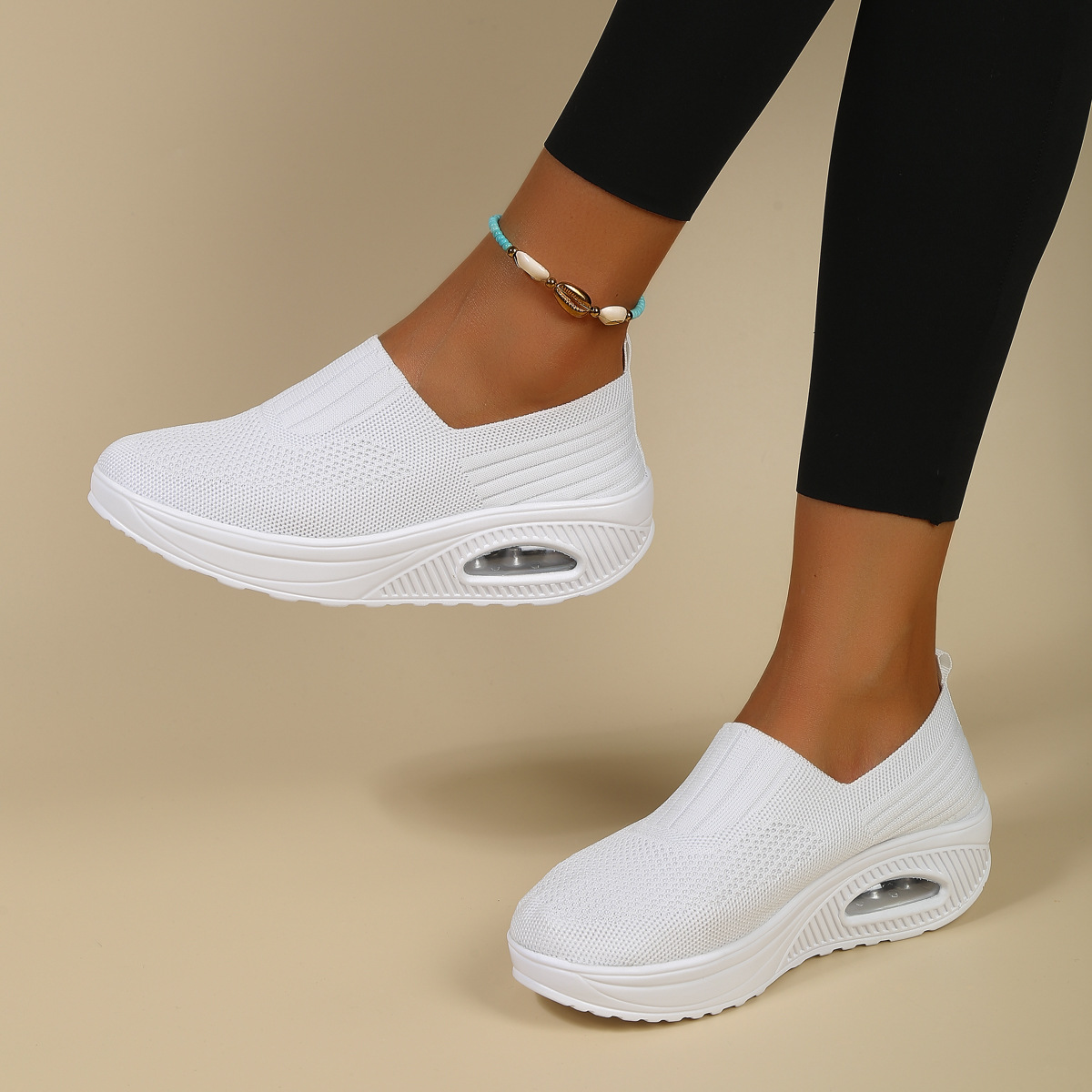 New Women's Leisure Sports Air Cushion Non-slip Flying Woven Women's Shoes photo 4