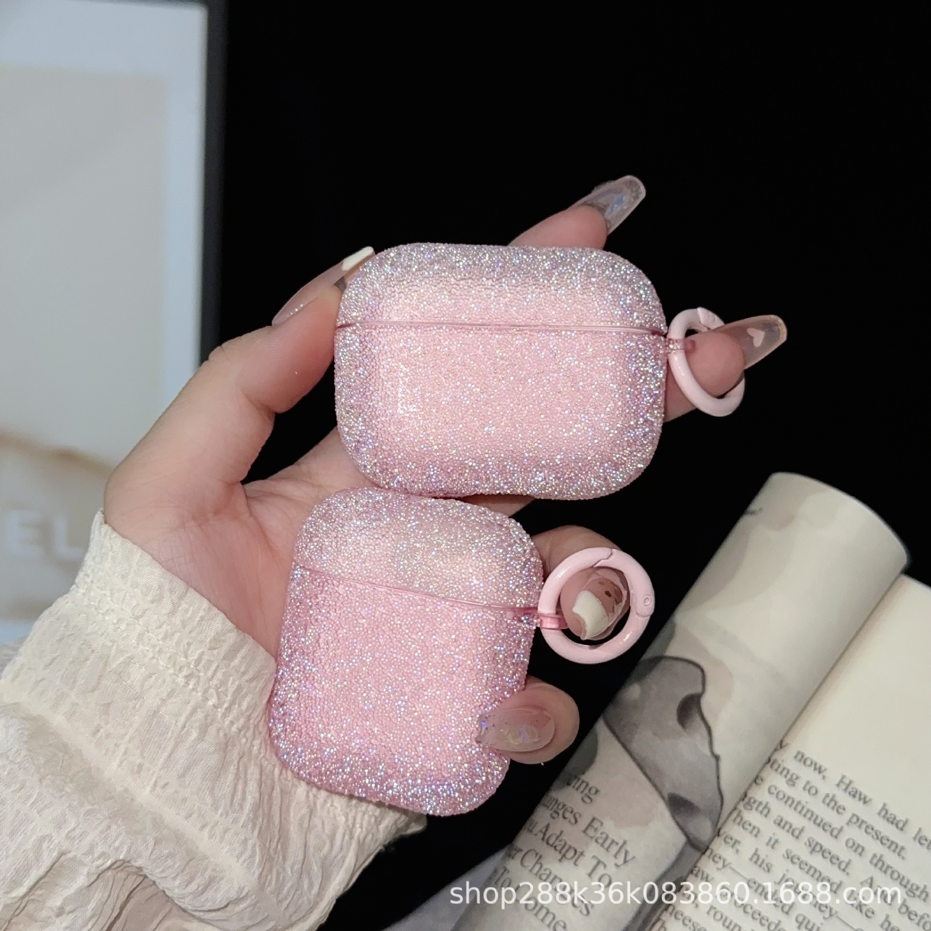 Fine Rhinestone Crystal Particle Bluetooth Headset Protective Cover Earphone Case photo 4
