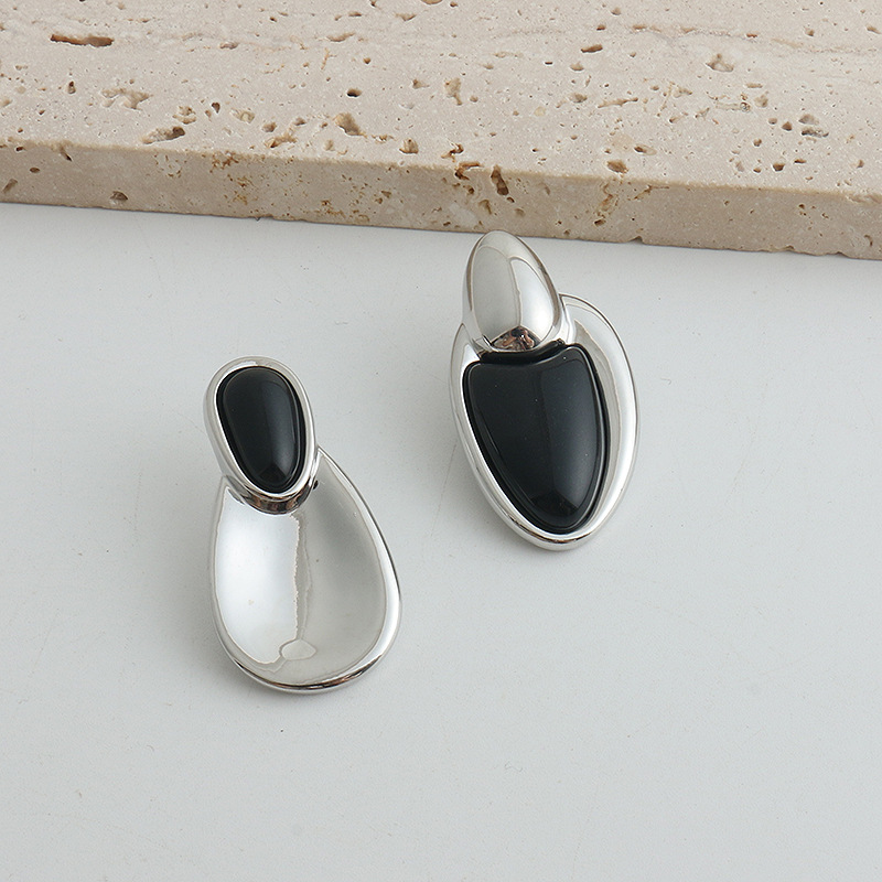 New Chinese Style Accessories Irregular Stitching Black Onyx Necklace Women photo 5