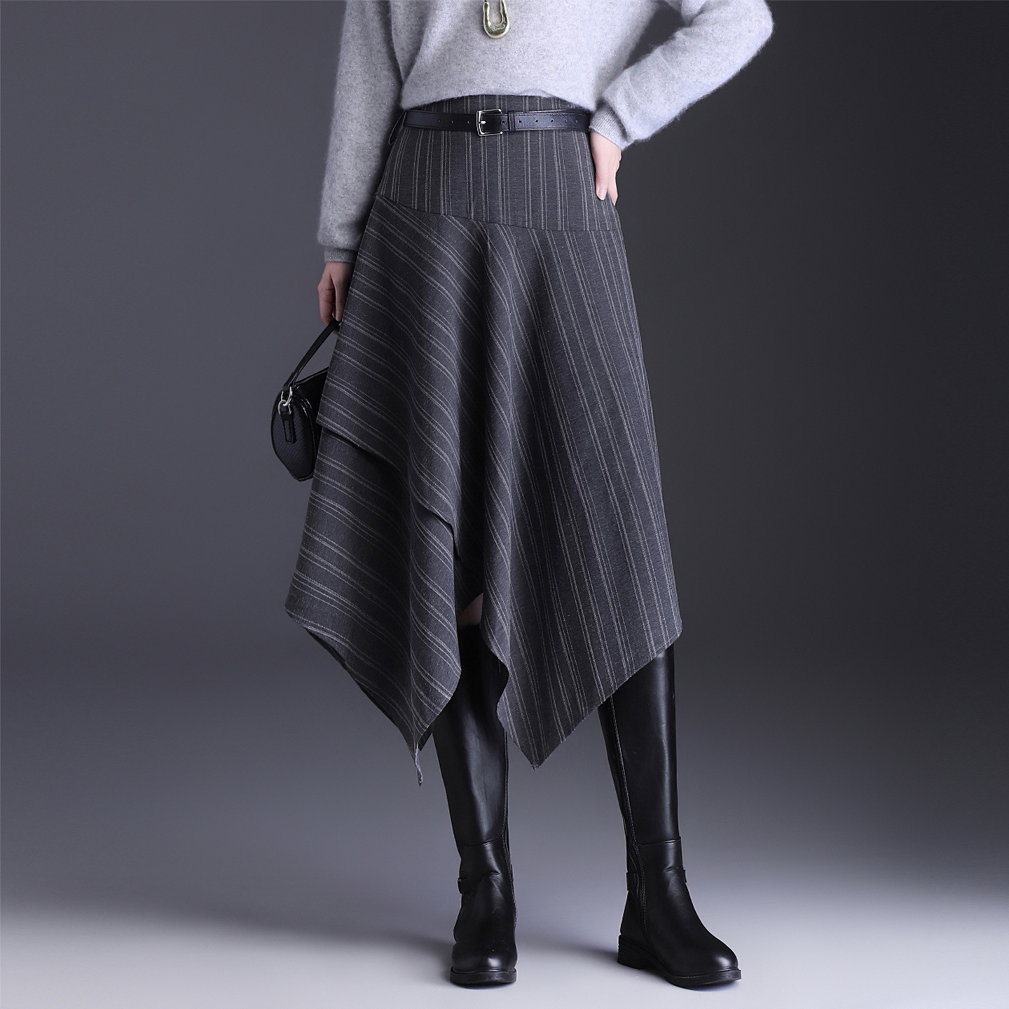 High-waisted Hip-covering Asymmetrical Skirt For Women photo 5