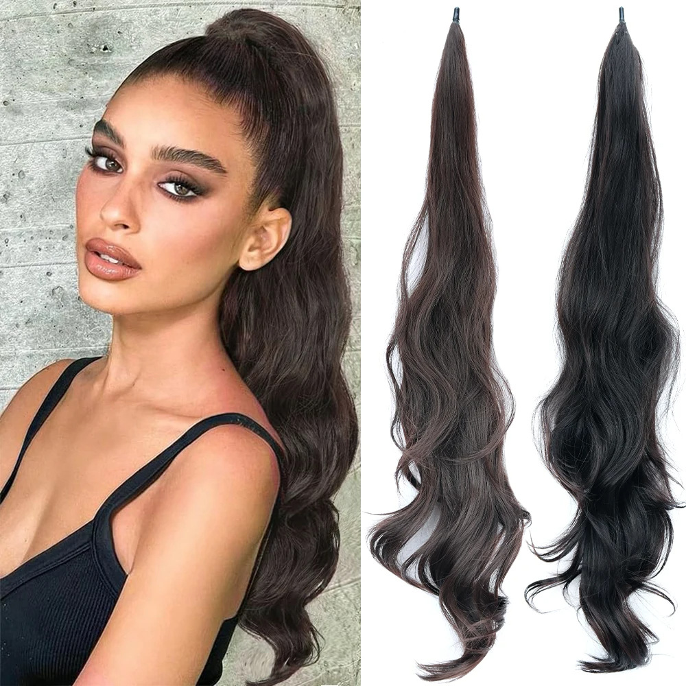 Flexible Halo Ponytail Hair Extension With Long Curls photo 1