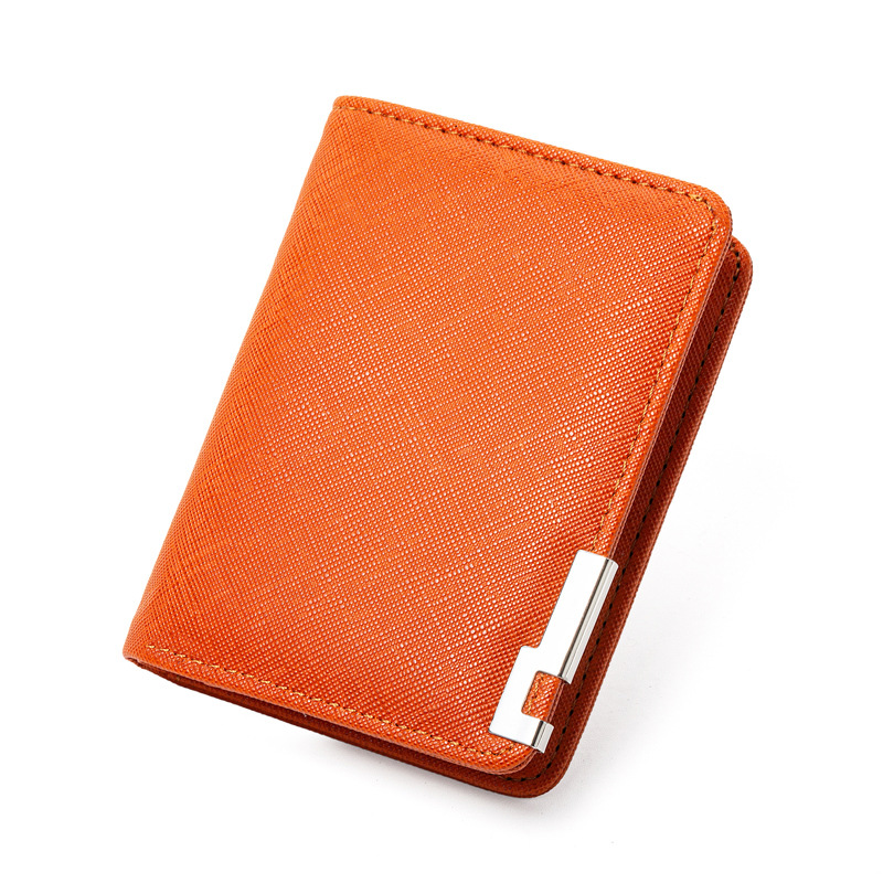Mens Ultra-thin Short Wallet With Metal Trim photo 3