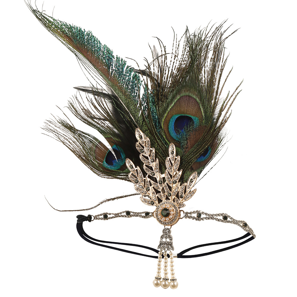 Masquerade Feather Headpiece Cross-Border Vintage Hair Band In European And American Style photo 4