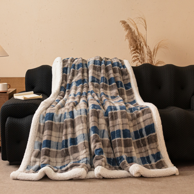 Lambswool Blanket Thickened Double-layer Shawl Blanket photo 6