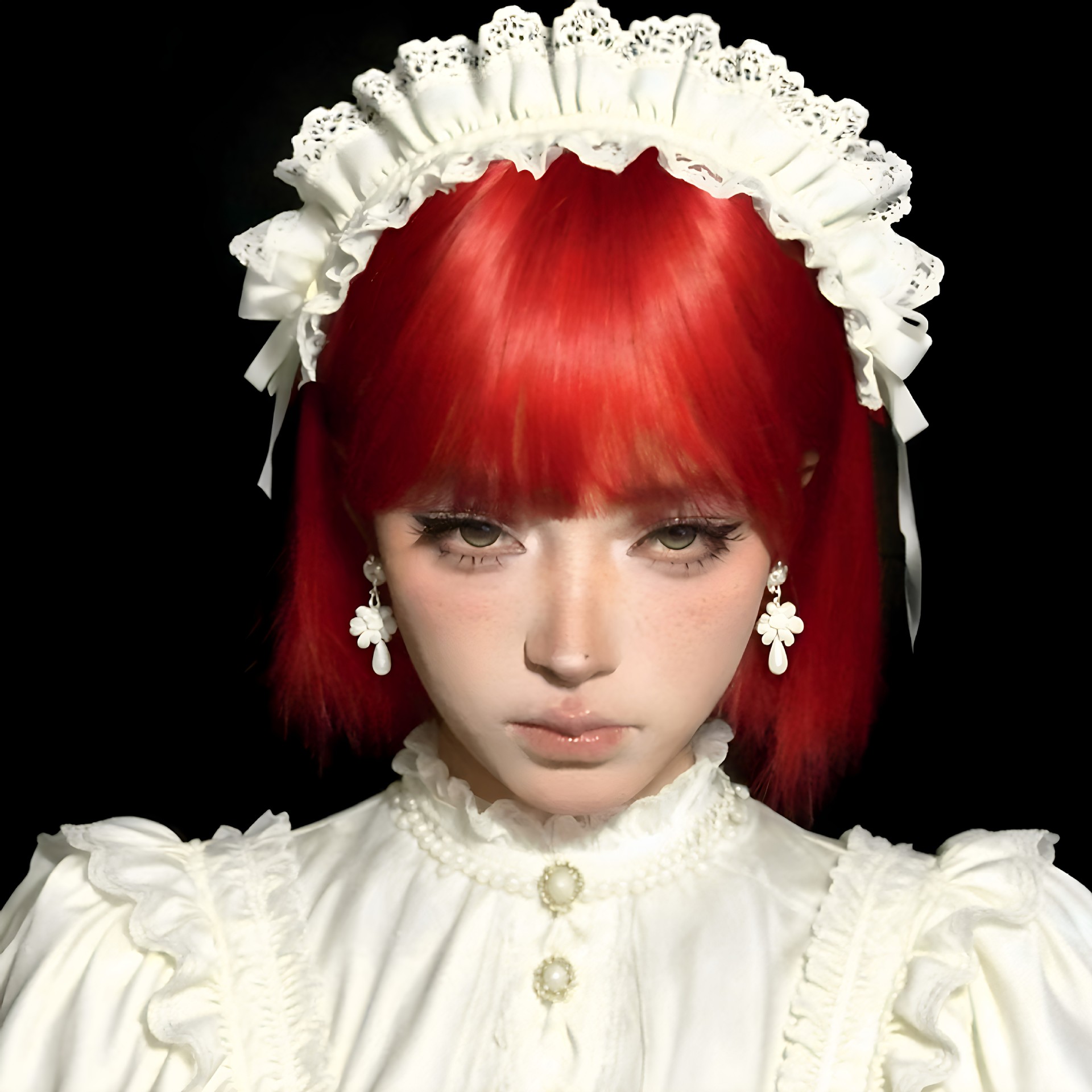 Womens Short Wig Versatile Cosplay Bright Red Bob Cut Wig photo 2