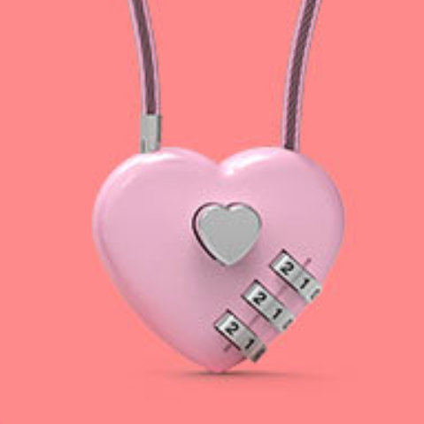 Peach Heart Long Wire Rope Love Lock photo 2