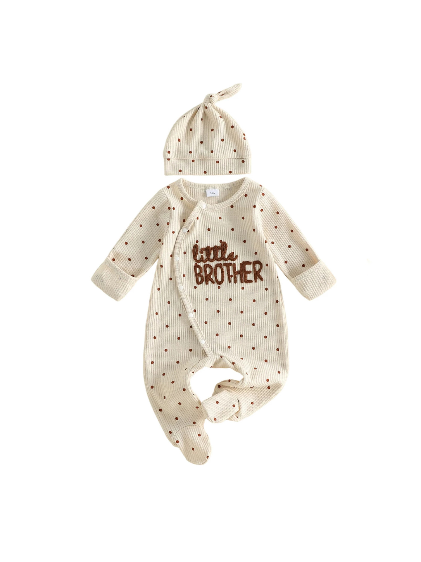 Single-breasted Footed Romper With Hat Two Pieces photo 2