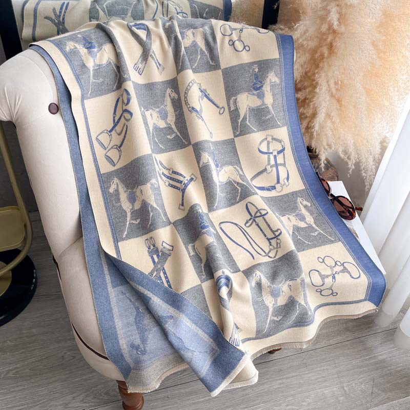 Thickened Double-sided Scarf With Tassel And Frayed Edges For Fall And Winter photo 4