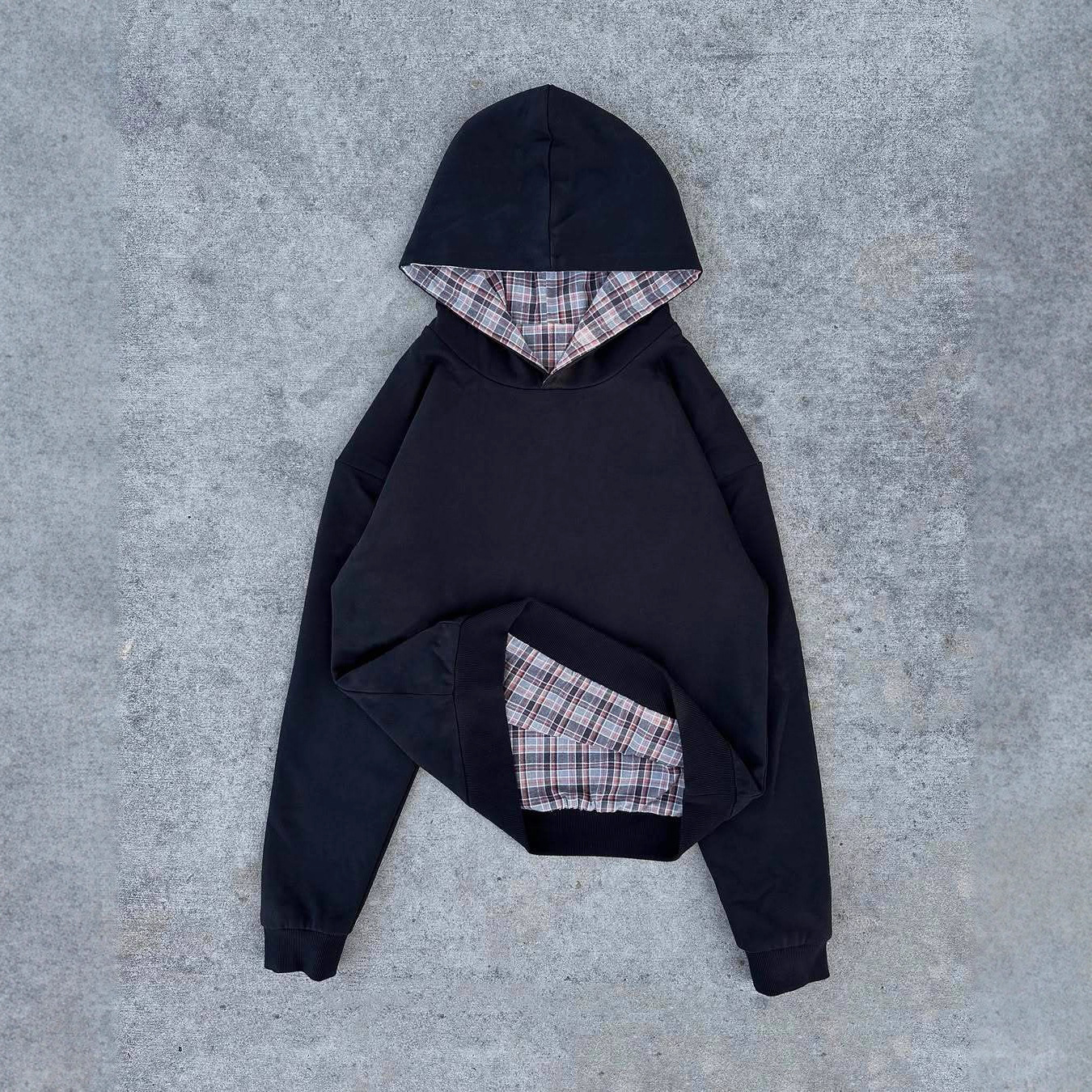 Hip Hop Double-sided Retro Plaid Casual Sweater photo 5