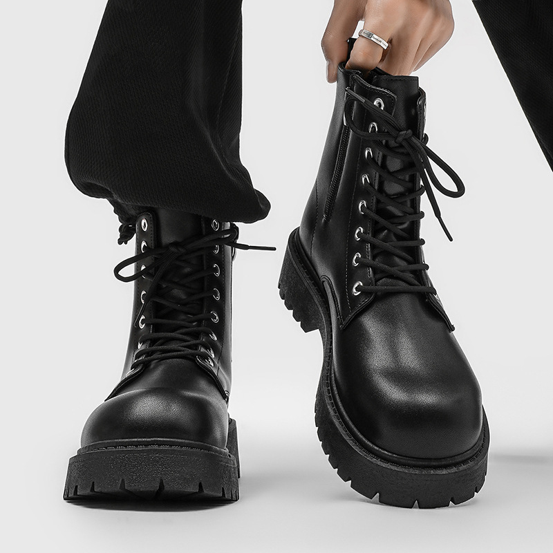 Men's High-top Side-zip Combat Boots photo 1