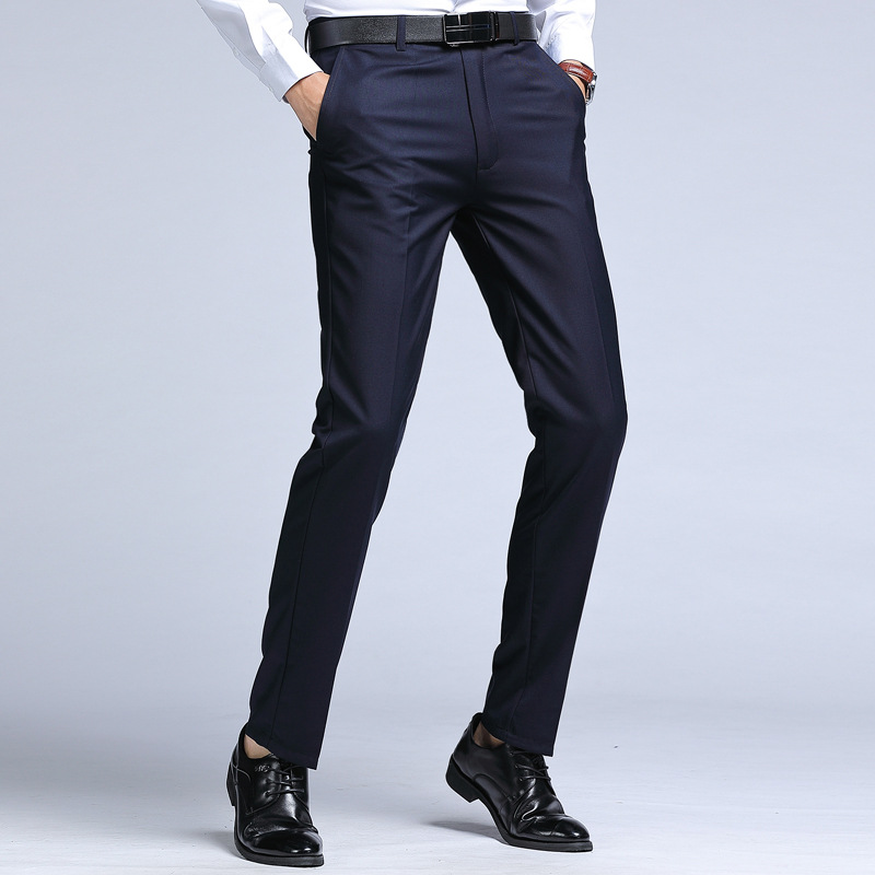 Men's Solid Color Versatile Straight Leg Suit Pants photo 5