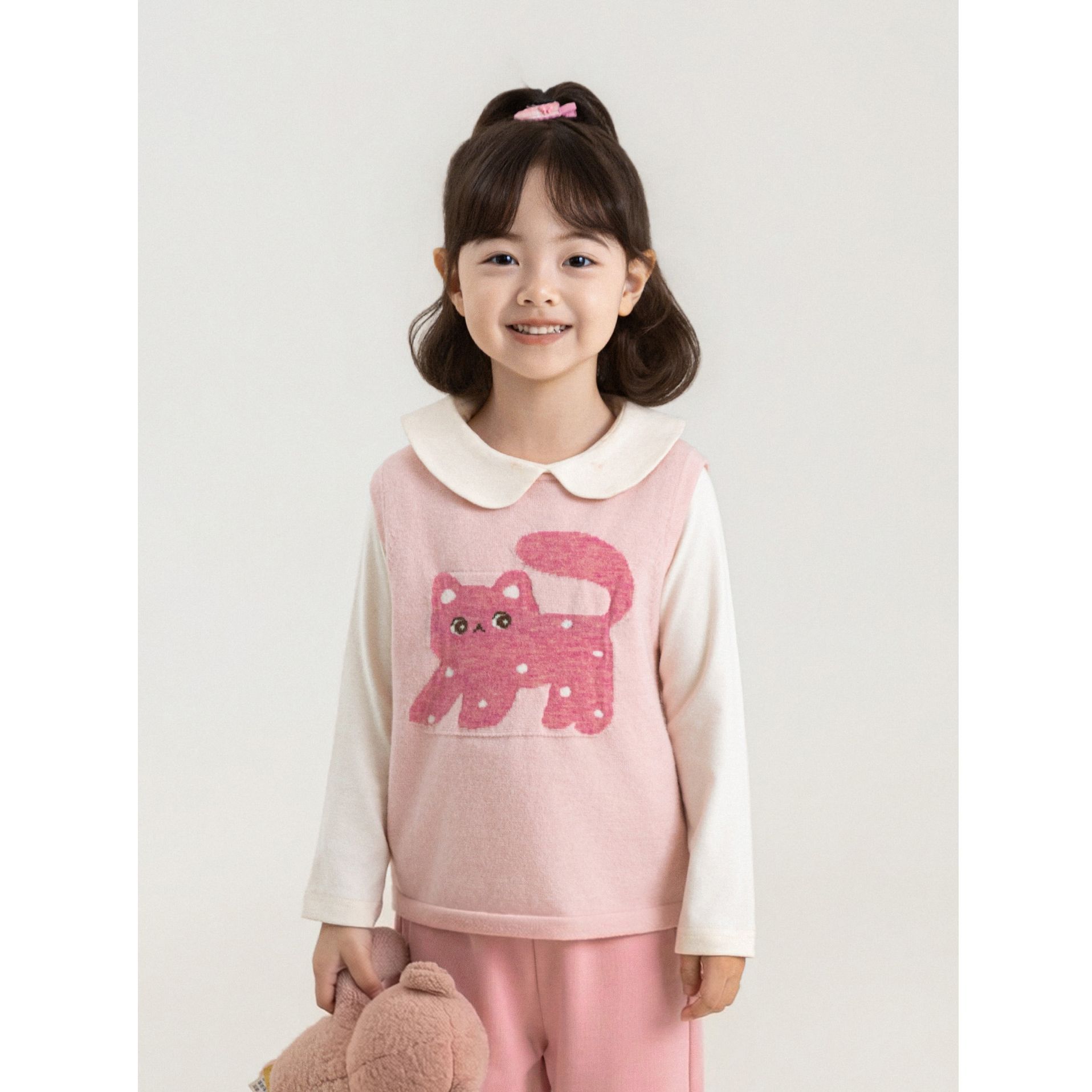 Children's Girls' Sleeveless Knitted Vest photo 5