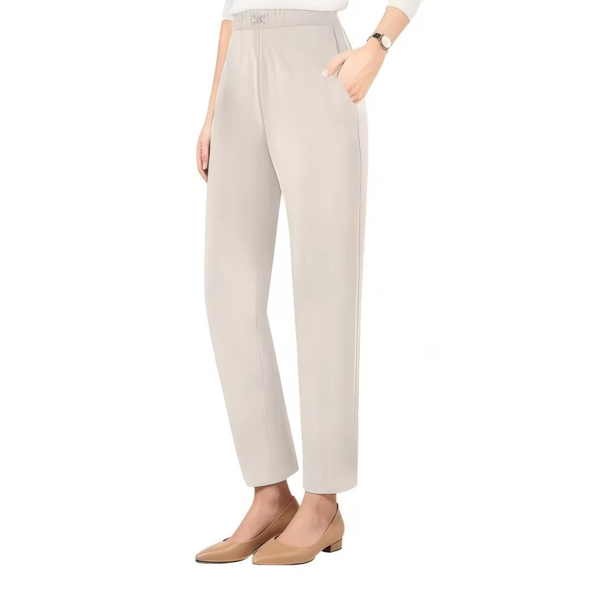 Women's Casual Pants, Elastic-waist, Slim-fit Trousers photo 8