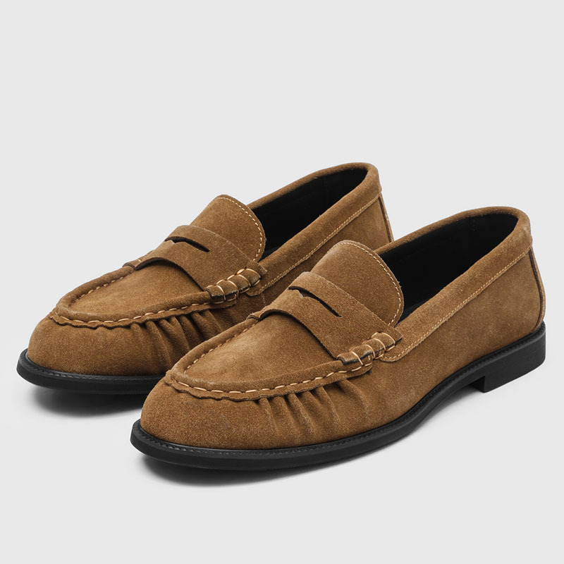 Men's Handcrafted Pleated Slip-On Flat Shoes photo 3