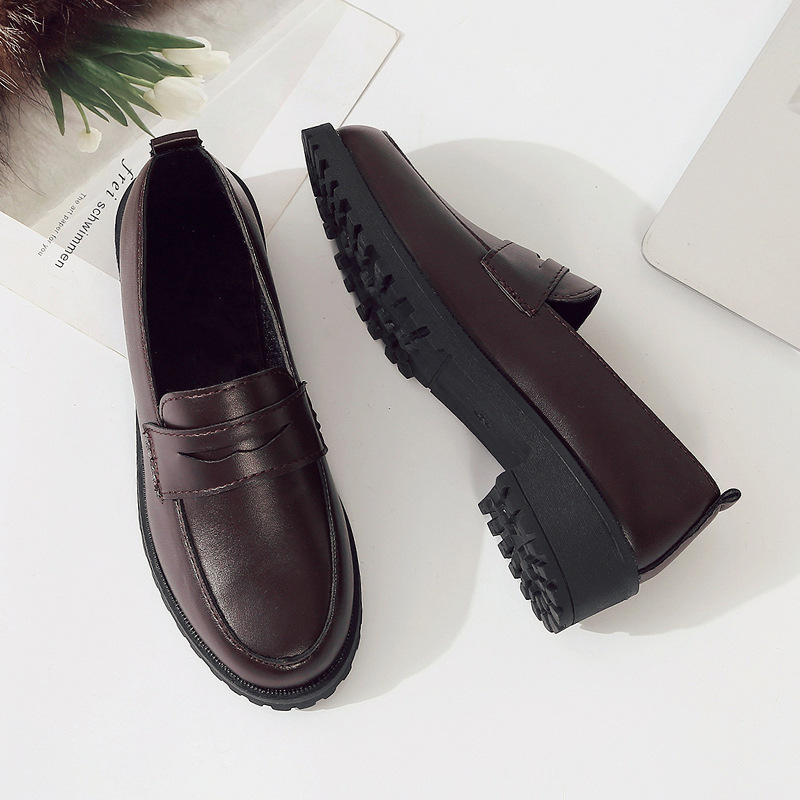 Korean-style Versatile Ulzzang Flat Shoes British-style Work Shoes photo 3
