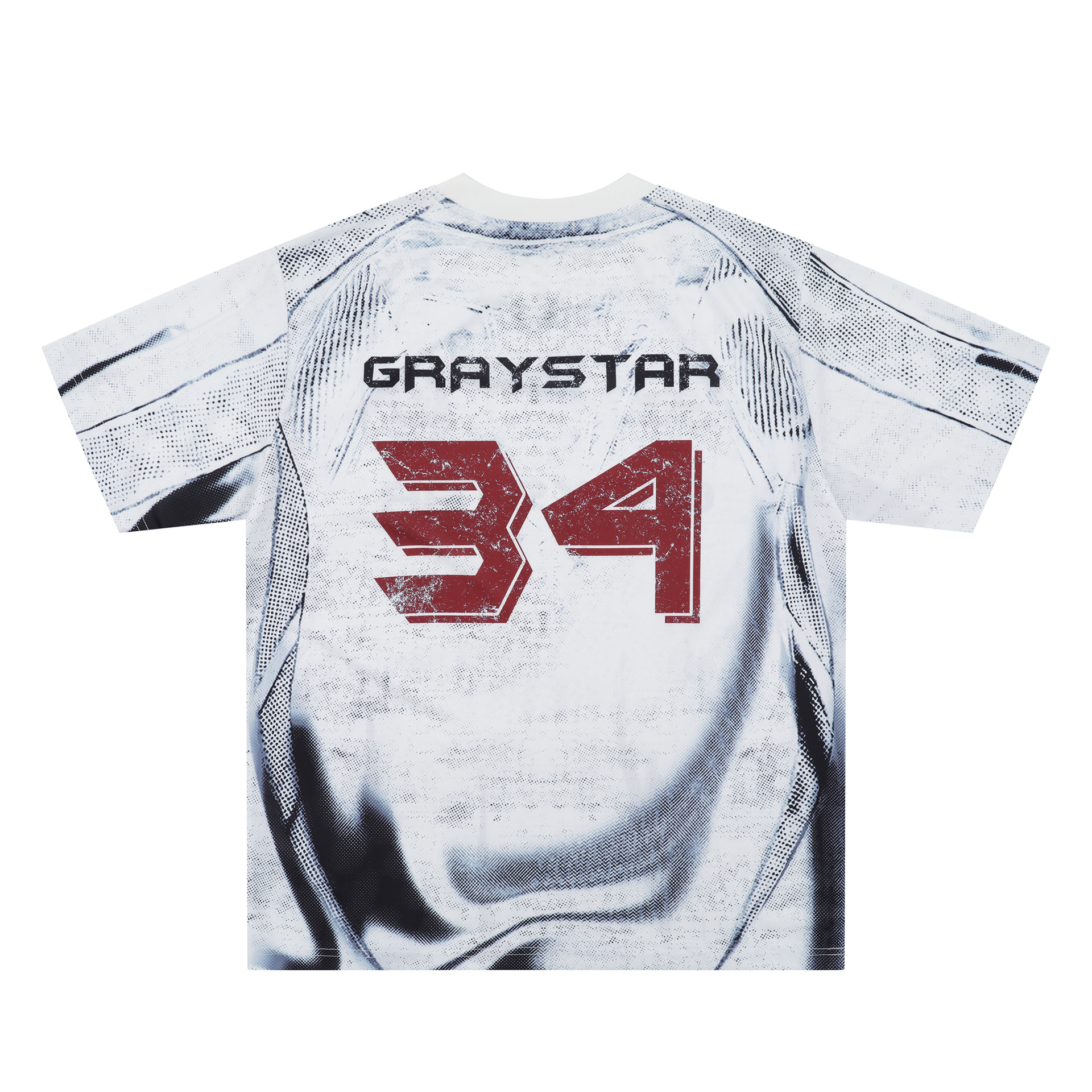 Short Sleeve Round Neck Black And White Printed T-shirt photo 4