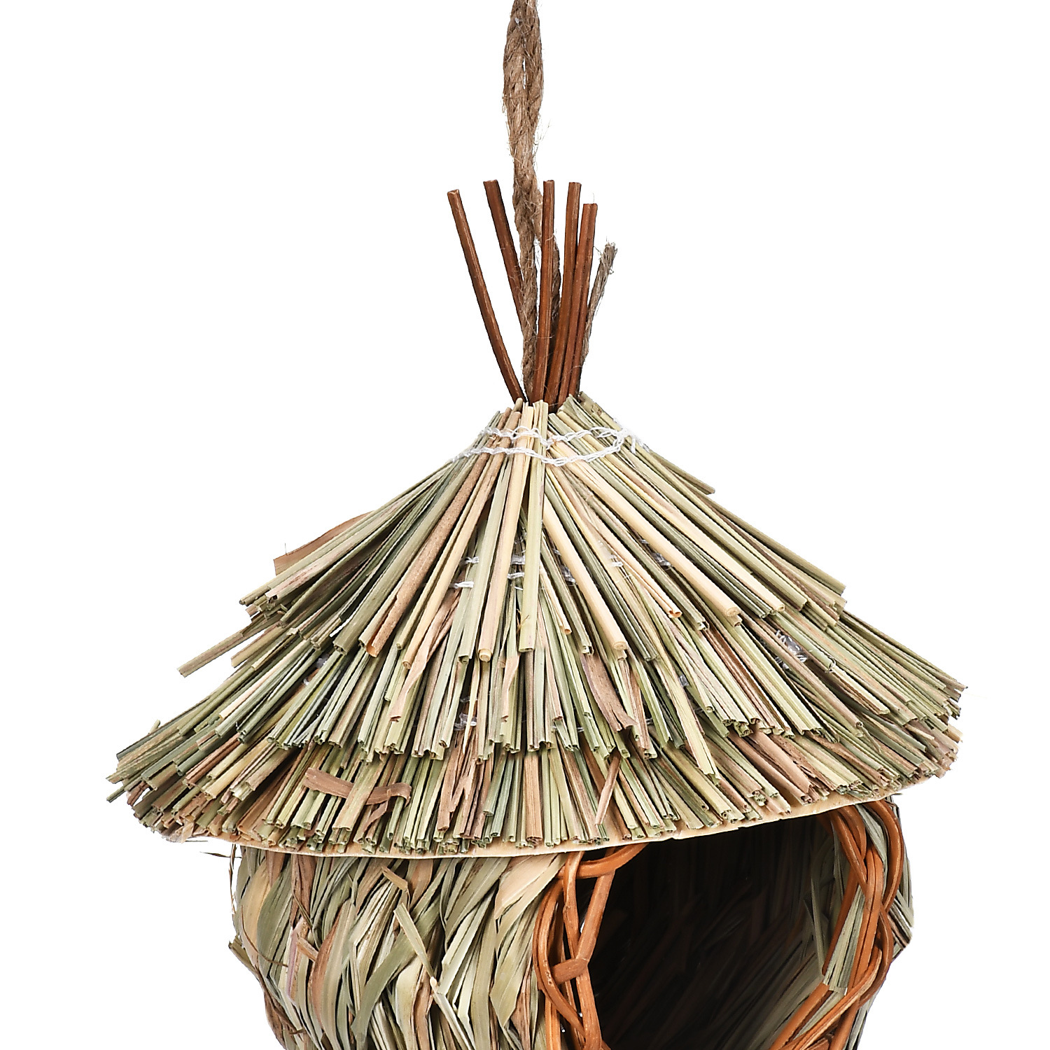 Creative Hanging Straw Bird Nest Manual Environment Layout photo 3