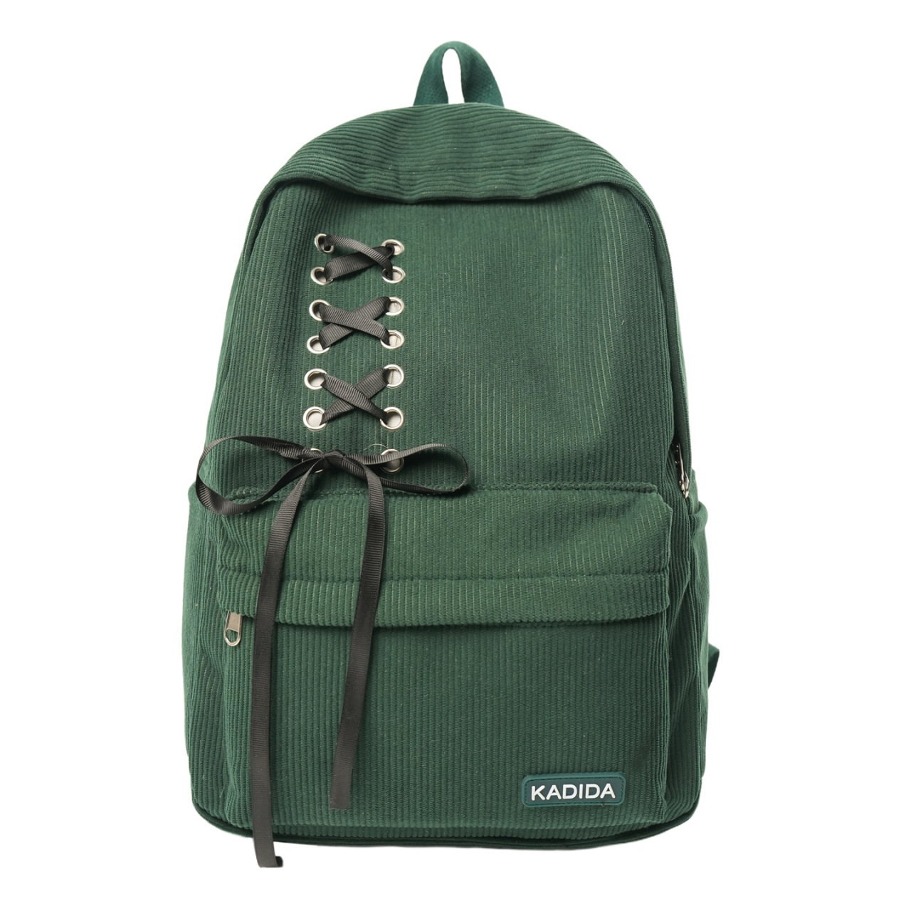 Large Corduroy Bowknot Backpack Casual Travel Polyester Fabric photo 6