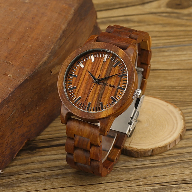 Wooden Pointer Style Quartz Watch photo 1