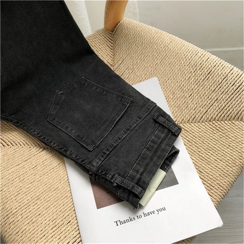 Slimming, Stretchy, Tight-fitting Black And Gray Jeans For Women photo 5
