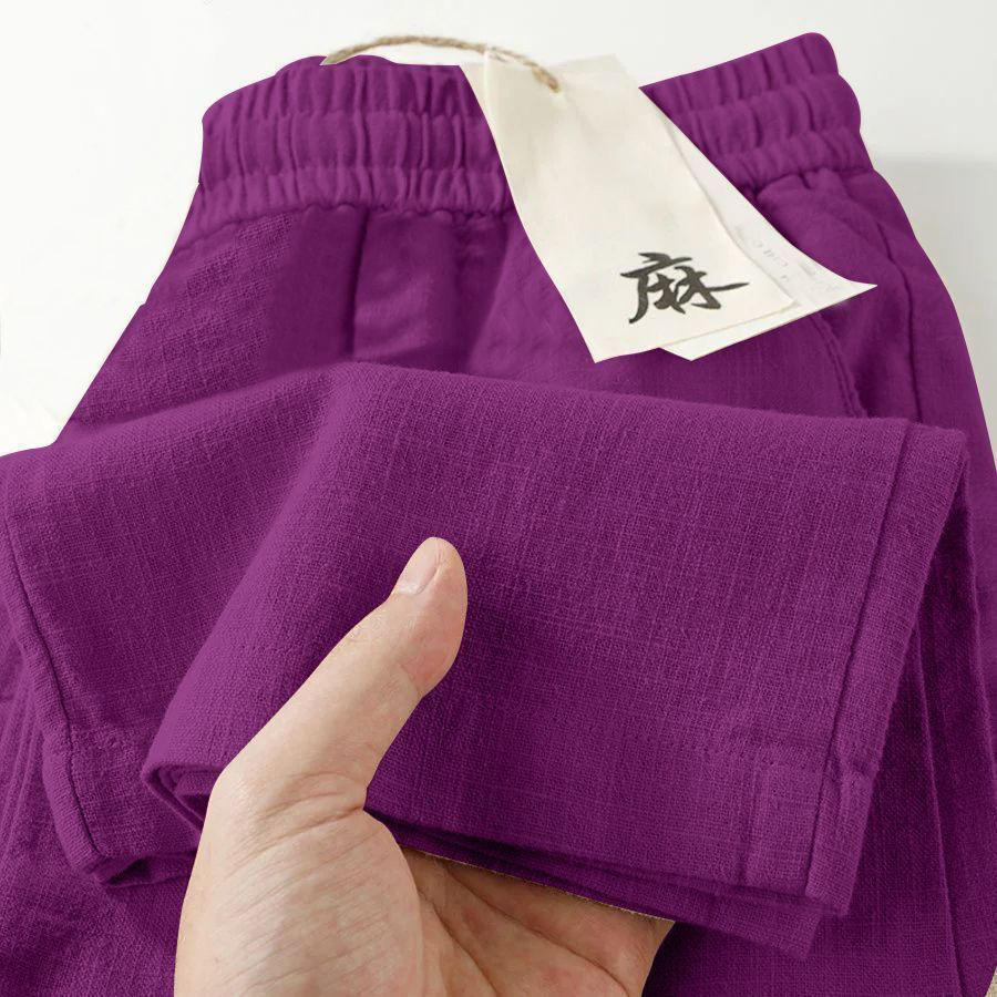 Cropped Ice-silk Breathable Elastic-waist Pants With Pockets photo 7