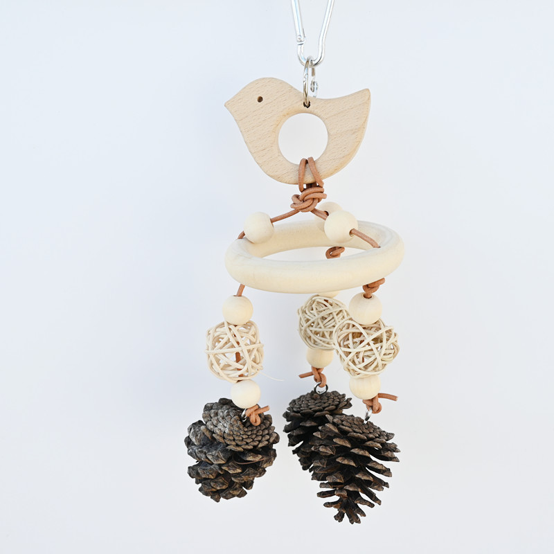 Parrot Bird Toy Wooden Nature Fruit Molar Relieving Stuffy Supplies photo 5