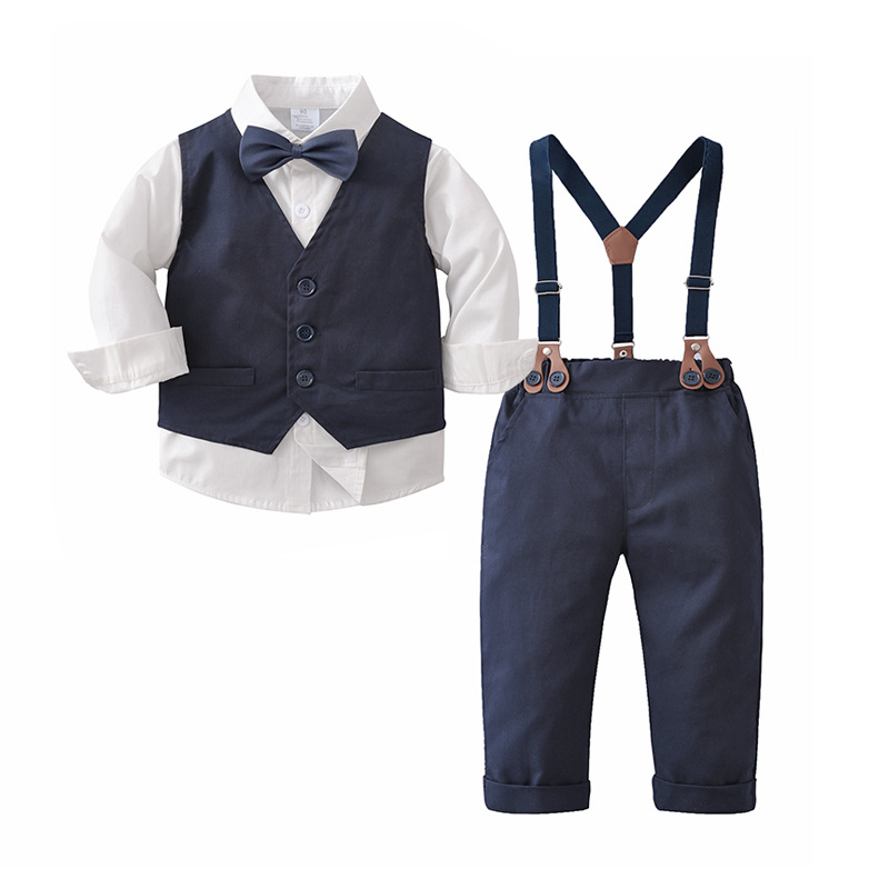 Boys Baby Gentleman Vest Suit Three-Piece Set photo 1