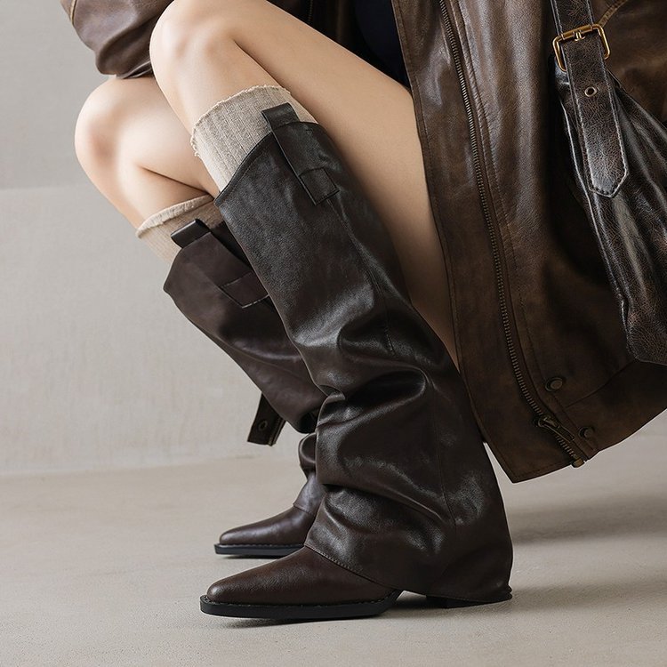 Women's Over-the-knee Pointed-toe Hidden-heeled Boots photo 1