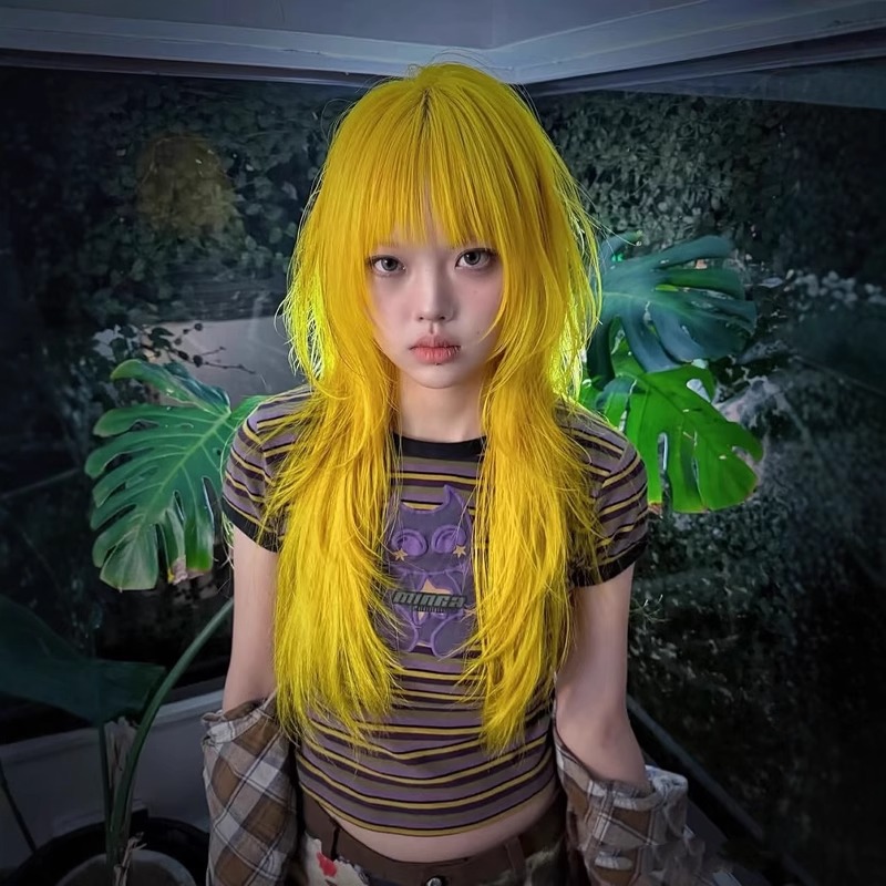 Creative Solid Color High-end Cute Full-head Wig photo 4