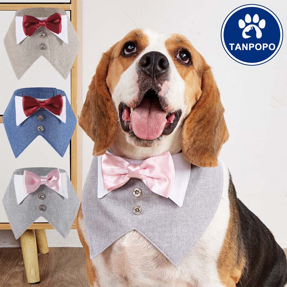 British-style Suit Pet Bib Velcro Pet Triangle Scarf photo 1