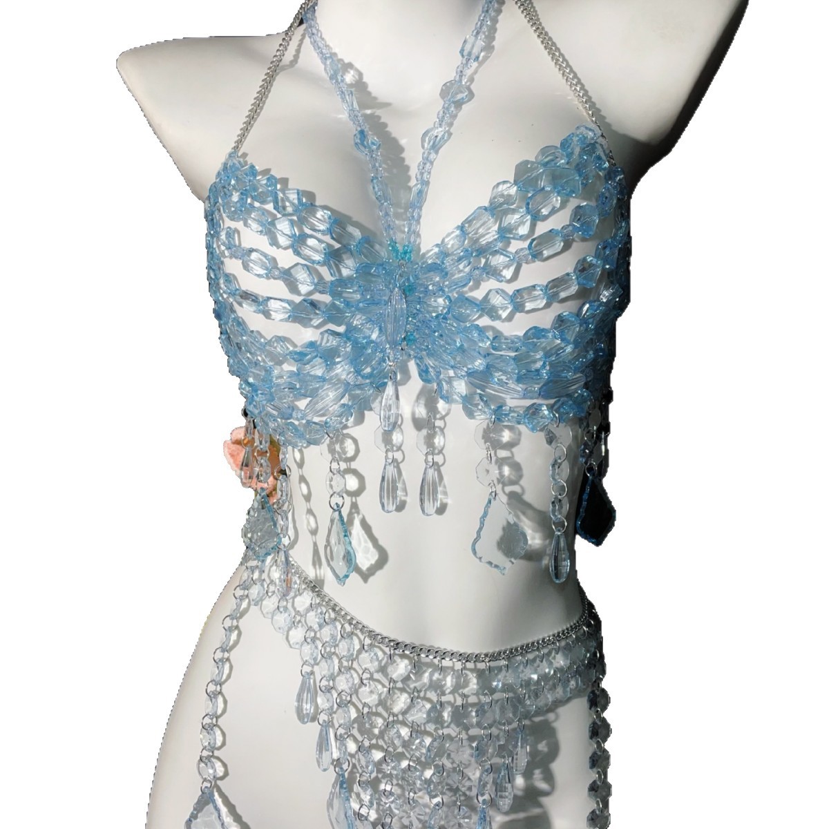 Crystal-strapped Womens Bikini Two-piece Pure And Alluring Strapless Swimsuit photo 2