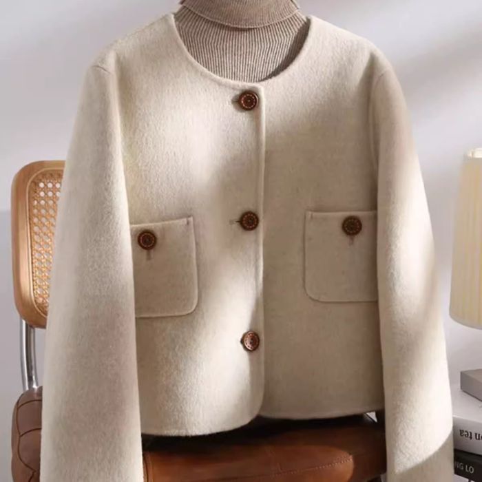 Gray Chanel-style Wool Coat For Women photo 2