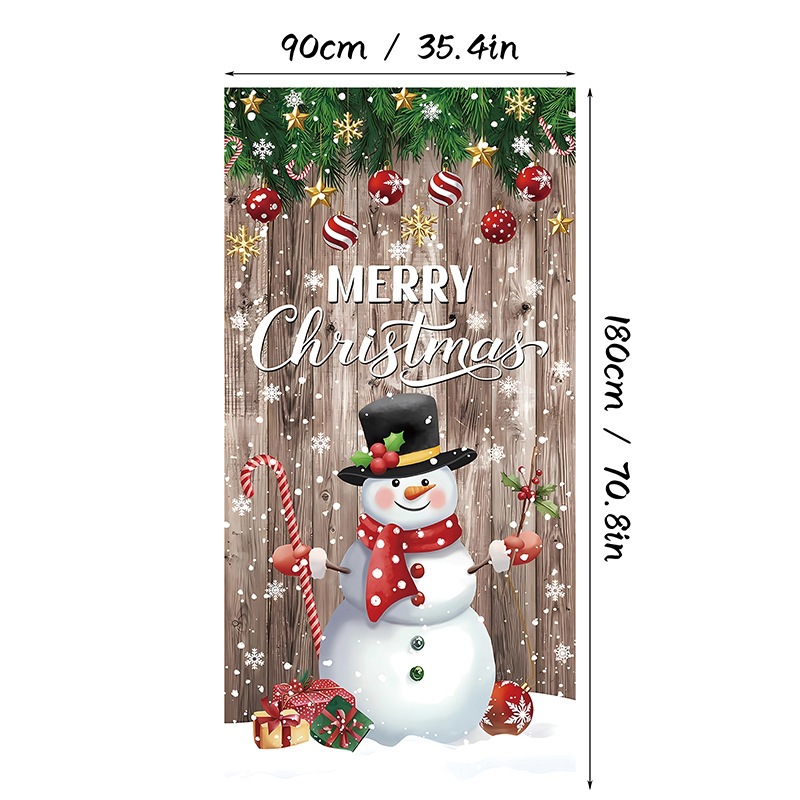 Christmas-themed Scene Decoration Backdrop Door Curtain photo 2