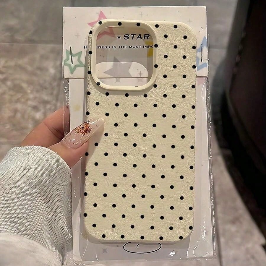 Polka-dot Phone Case With A Faux Leather Texture photo 5