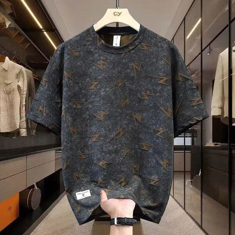 Short Sleeve Round Neck Loose Top Men photo 1