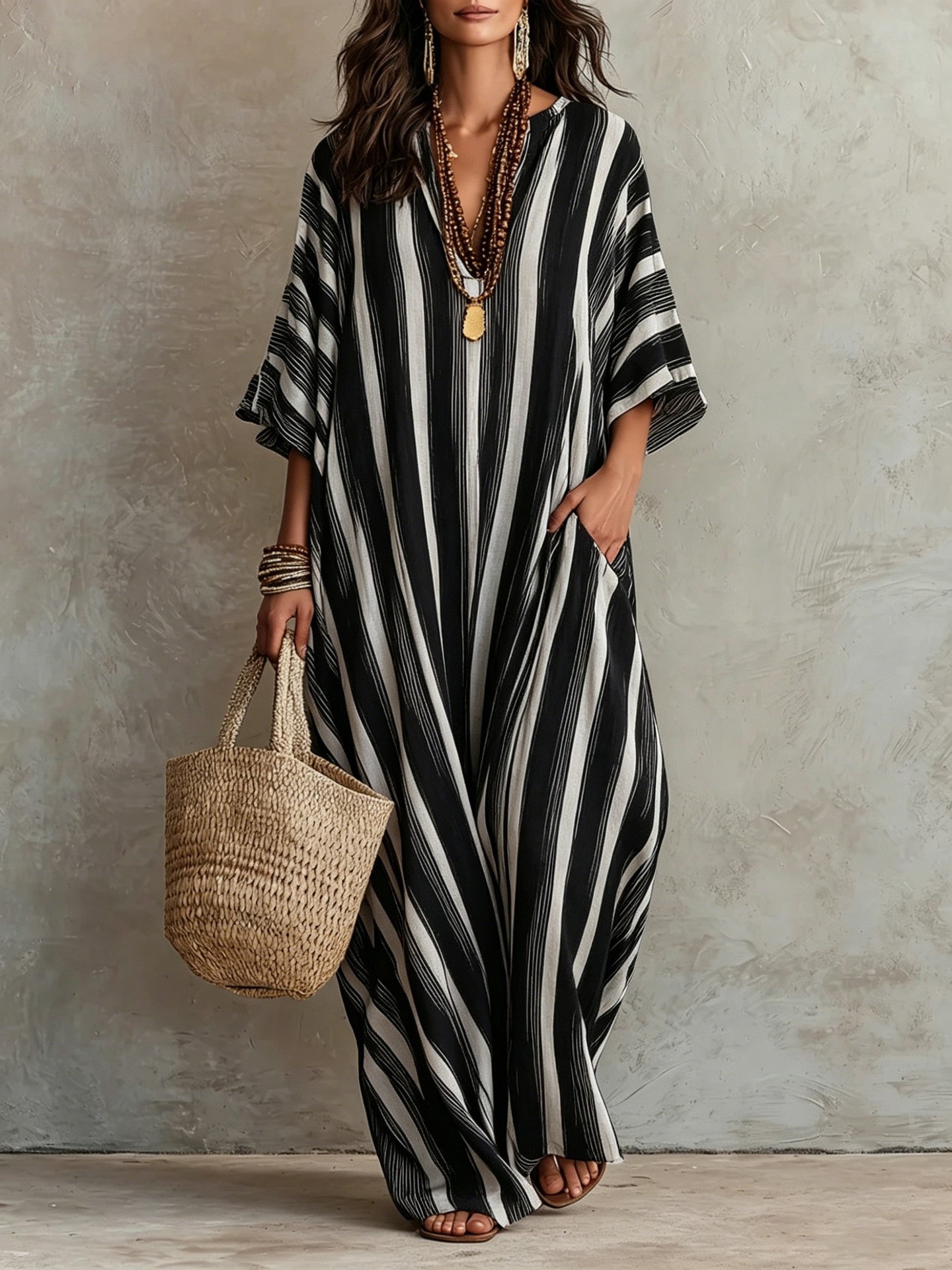 Women's Striped Loose Fitting Dress photo 7