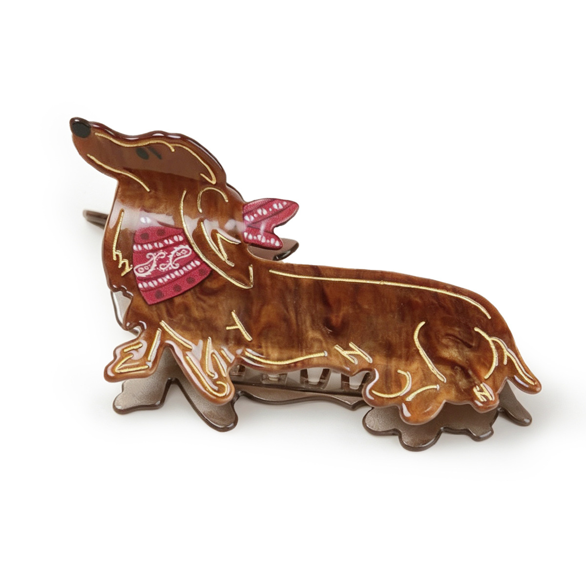High-end Animal-inspired Golden Retriever Hair Clip For Updos photo 2