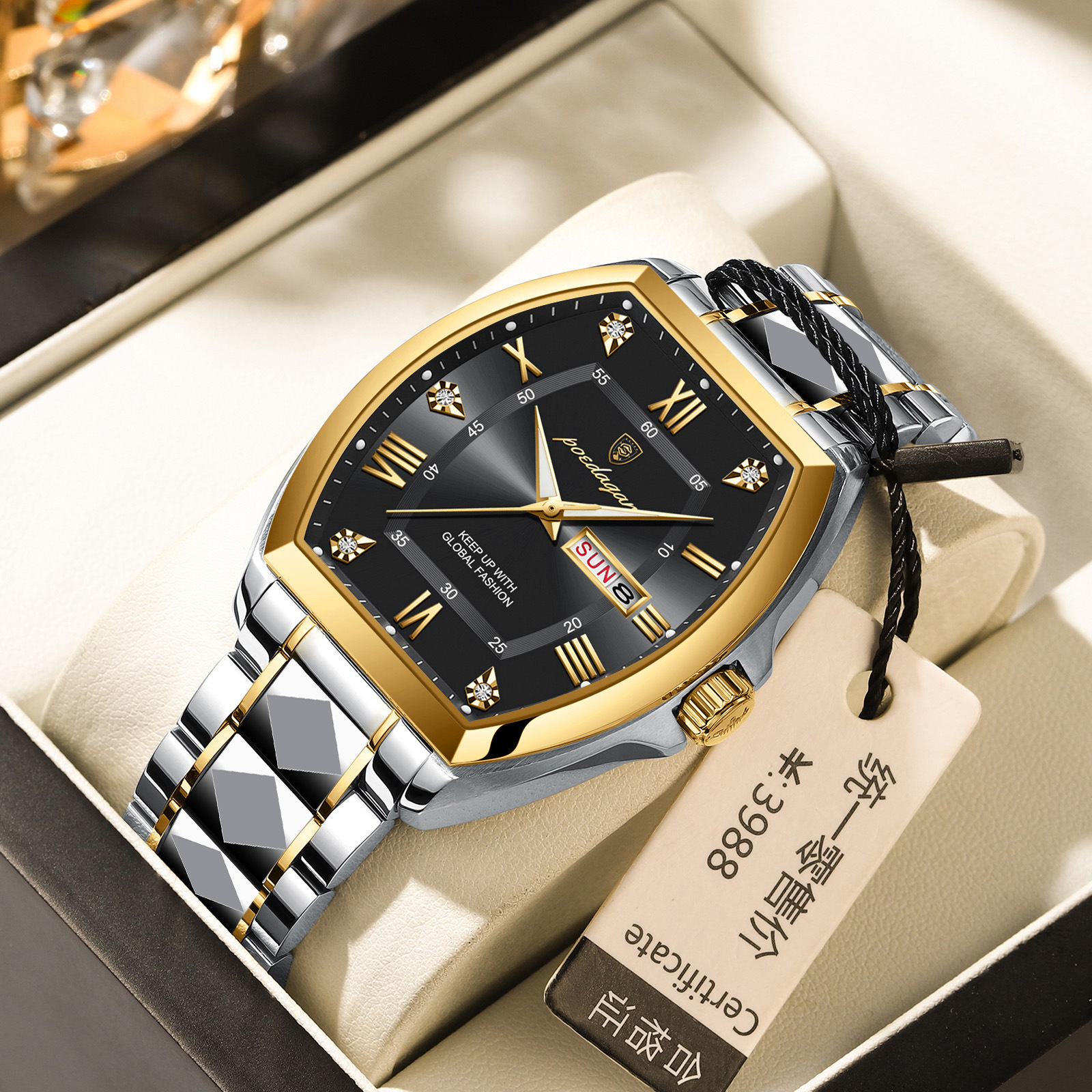 Waterproof Luminous Barrel-shaped Quartz Mens Watch photo 3