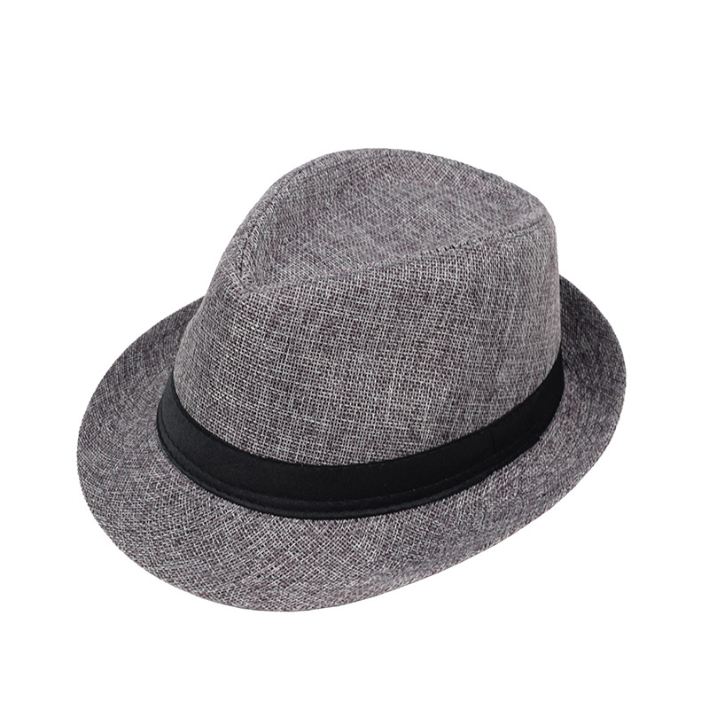 Mens And Womens Jazz Hat British-style Linen Solid-color Top Hat photo 8