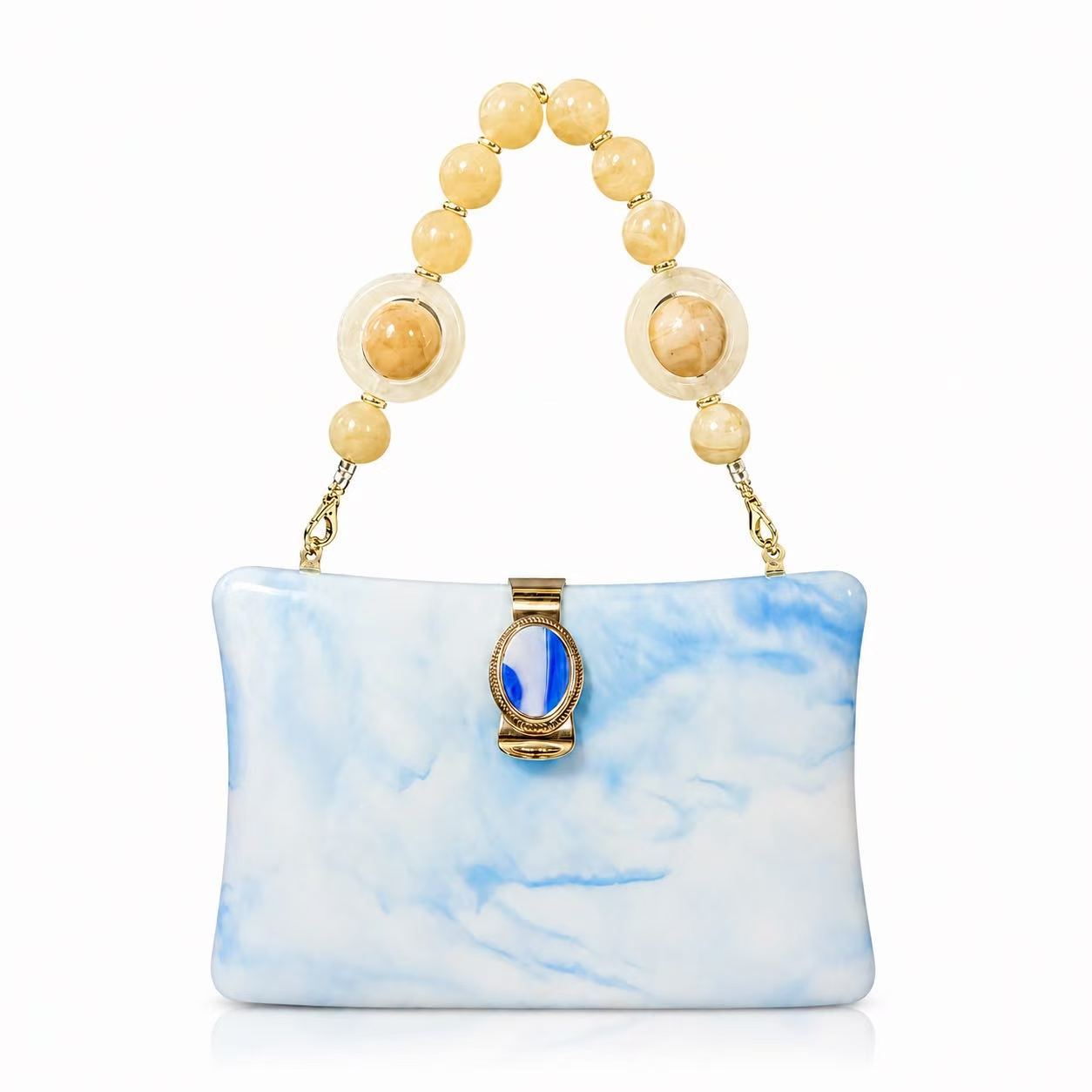 Womens Shell-beaded Evening Bag With A Pearlescent Finish photo 3