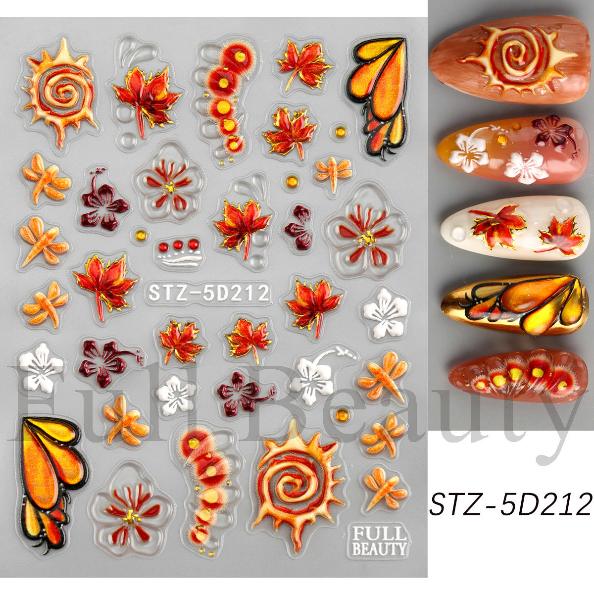 Ins-style Embossed 3D Adhesive Nail Stickers photo 2