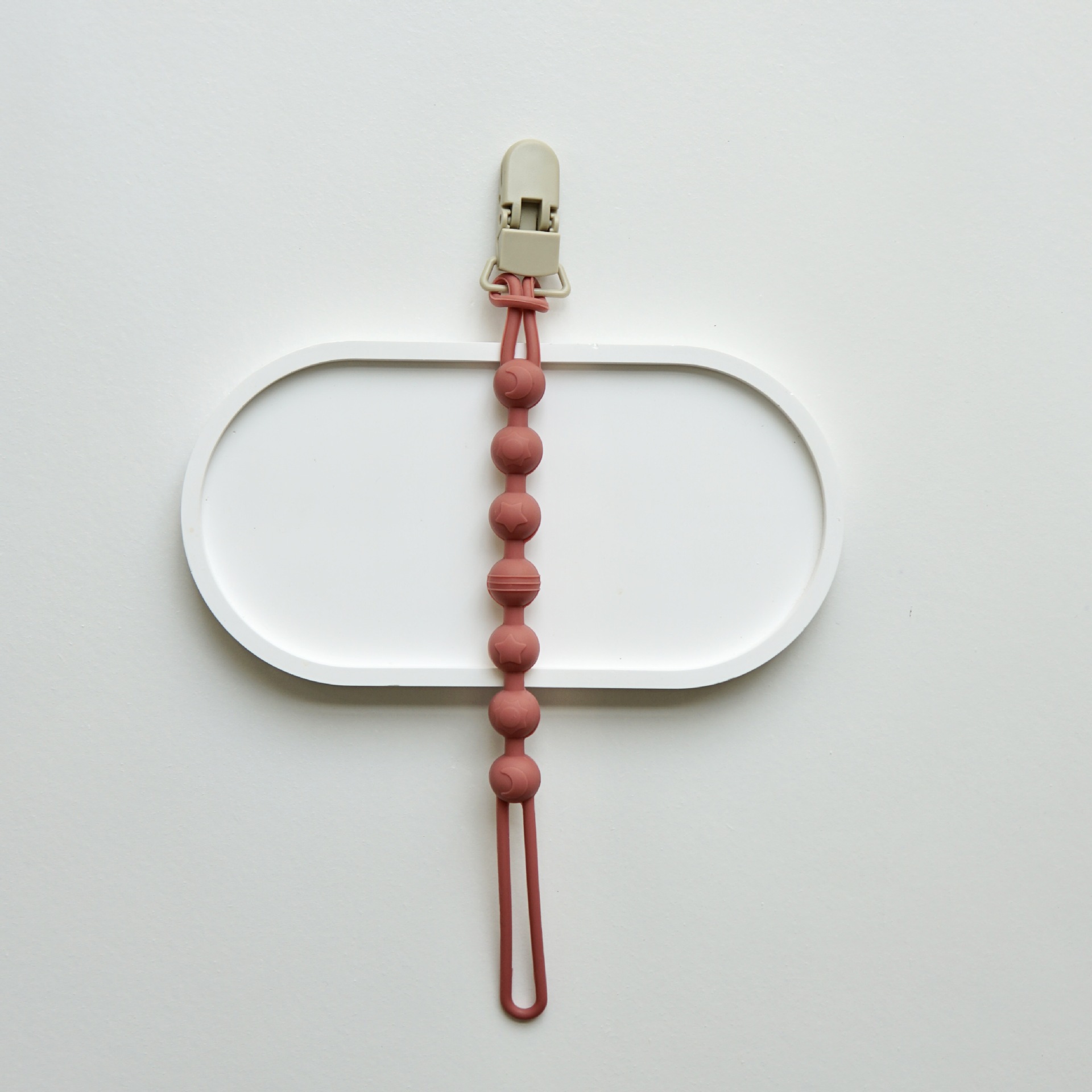 Babys All-in-one Silicone Pore-free Beechwood Pacifier Clip With Anti-loss Chain photo 3