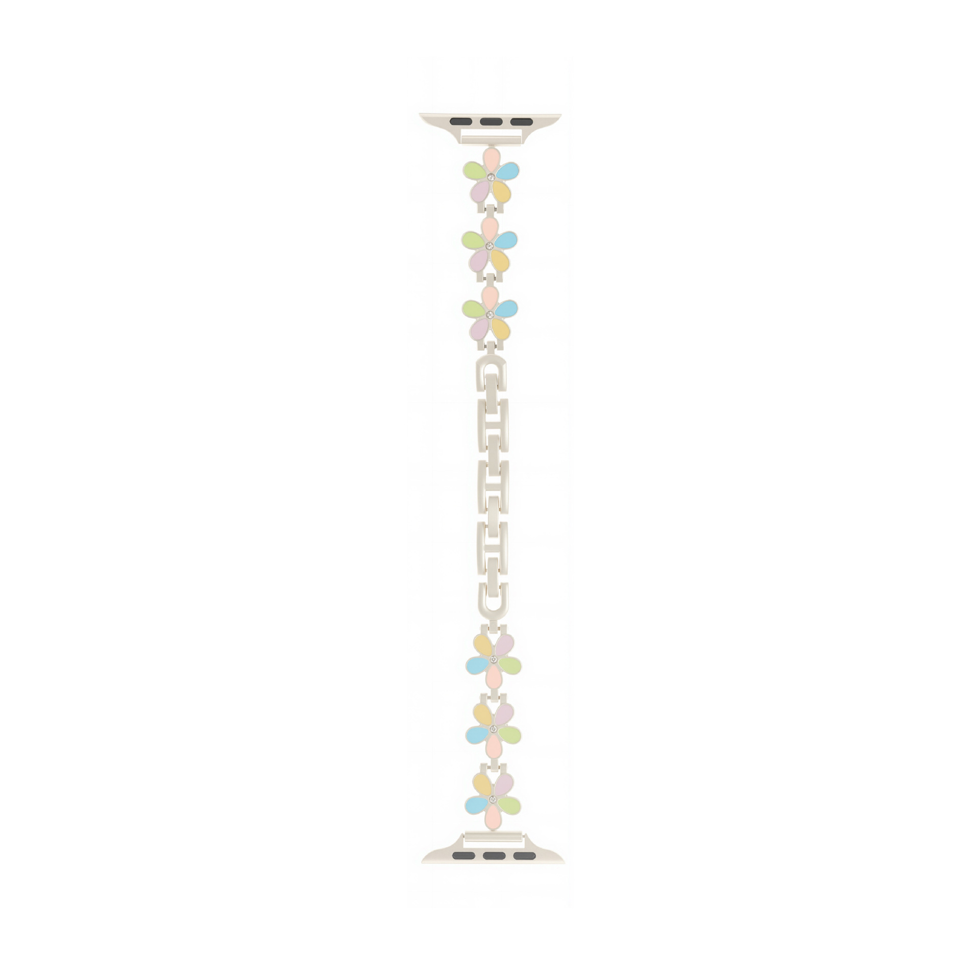 Five-petal Flower Pattern With Gold-embossed Resin And Metal Bracelet Strap photo 8