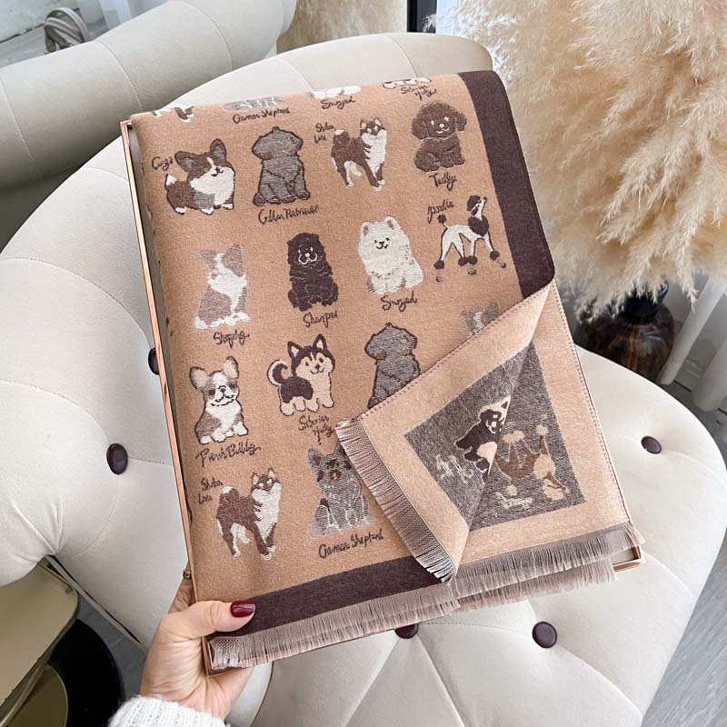 FallWinter Cozy And Cute Doggy Thick Warm Scarf photo 6