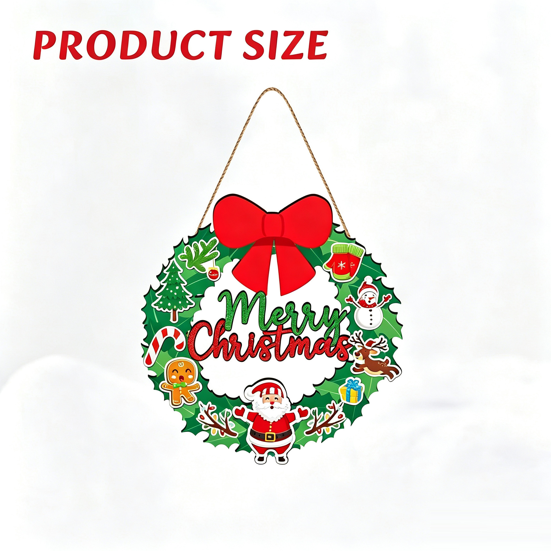 Christmas Wooden Door Sign Hanging Ornament, Holiday Party Nameplate, Wall Decoration Craft photo 4