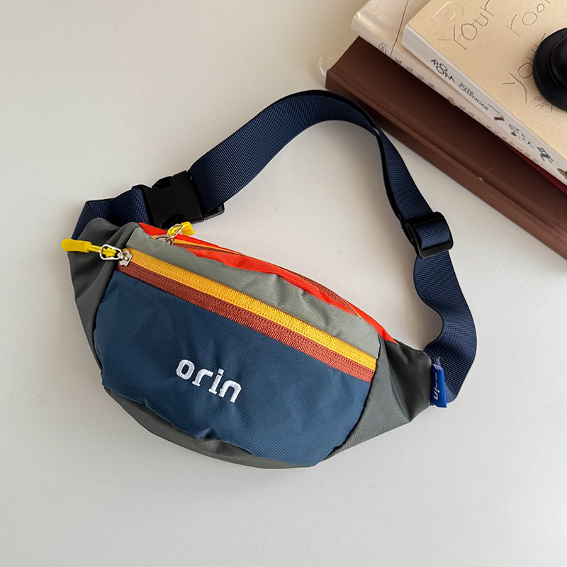 Childrens Trendy Color-block Outdoor Casual Crossbody Backpack photo 5