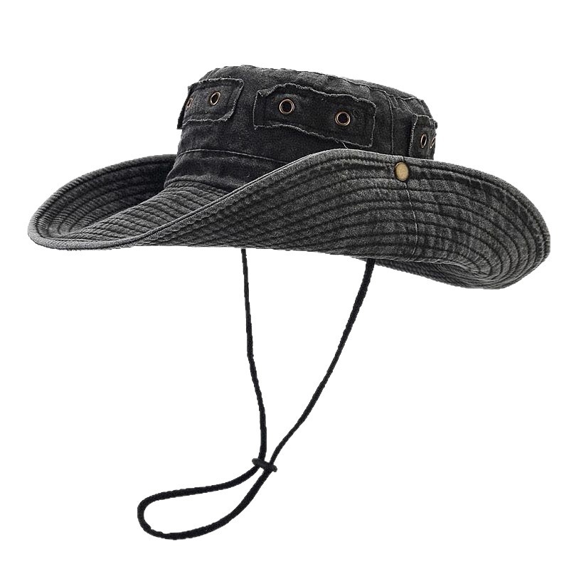 Retro Washed-cotton Bucket Hat For Sun Protection Outdoors photo 5
